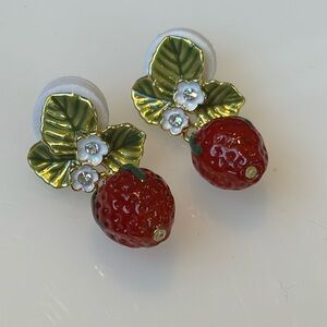 Strawberry earrings in gold tone… new without tags